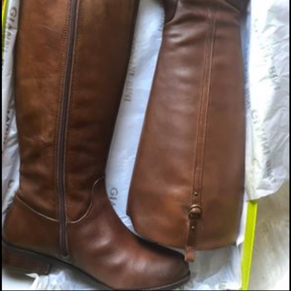 Gianni Bini Wide Calf Leather Boots